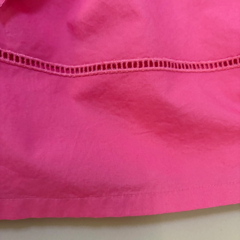 Talbots Pink Cotton Eyelet Scallop Collar Shirt Dress Womens Size 6 Party Garden - Picture 9 of 10